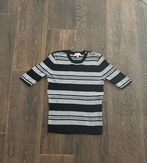 Philosophy Republic Clothing Black & Grey Striped Ribbed Knit Top  Size M sku c6